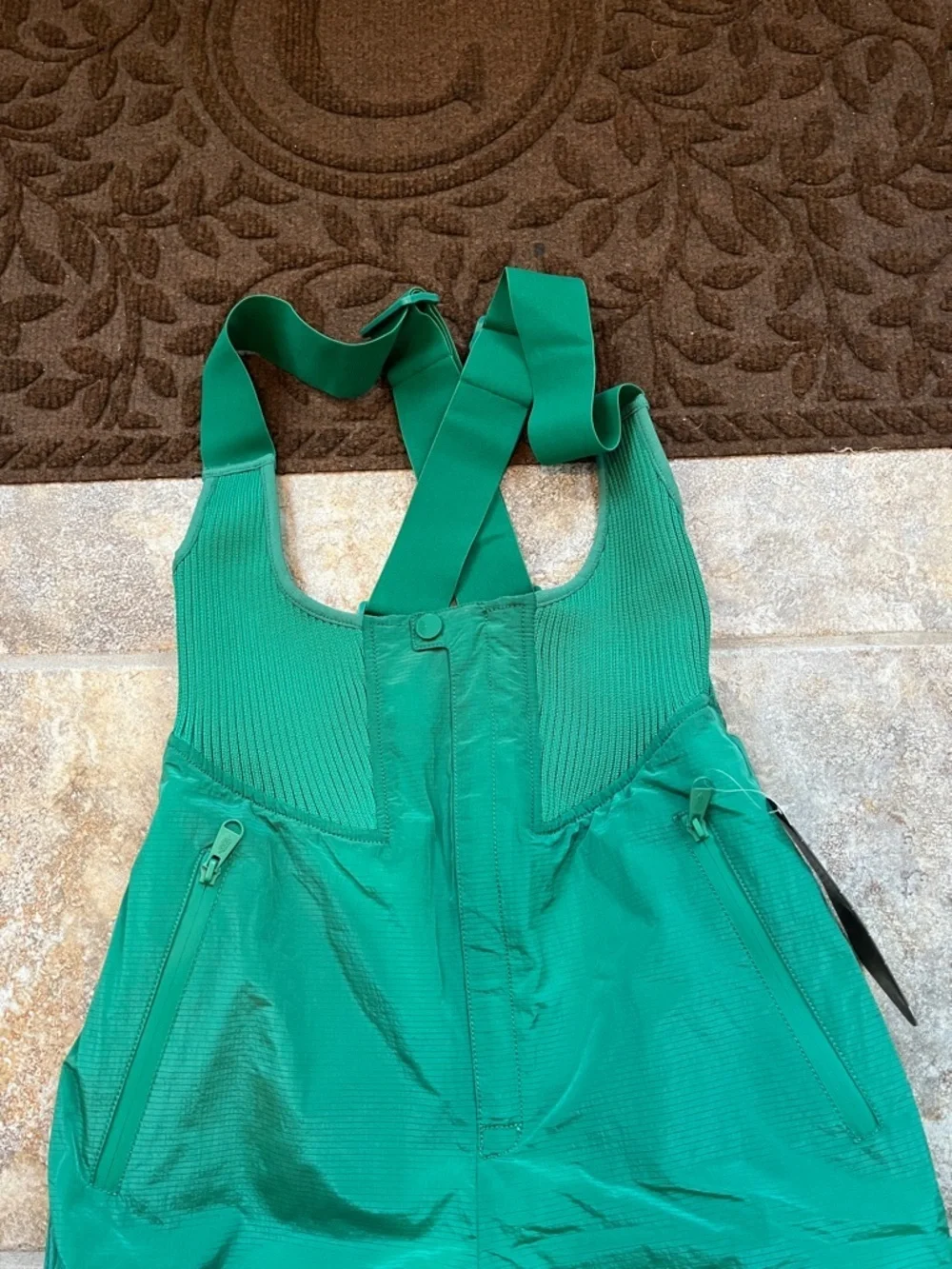 Free People Movement Lift Laugh Love Ski Bib Green Glow Size Small NWT